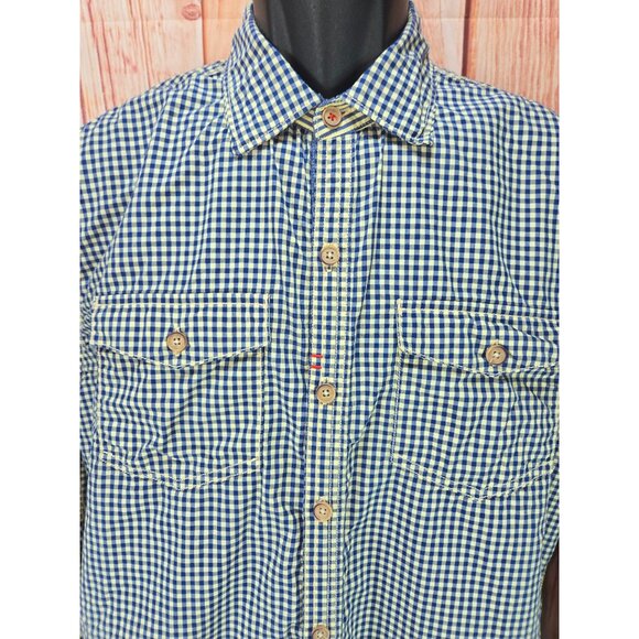 Robert Graham Mens Long Sleeve Button-Down Shirt XL Blue & Yellow Checkered - Picture 3 of 9